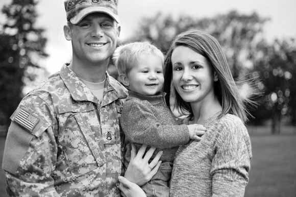 military family black and white