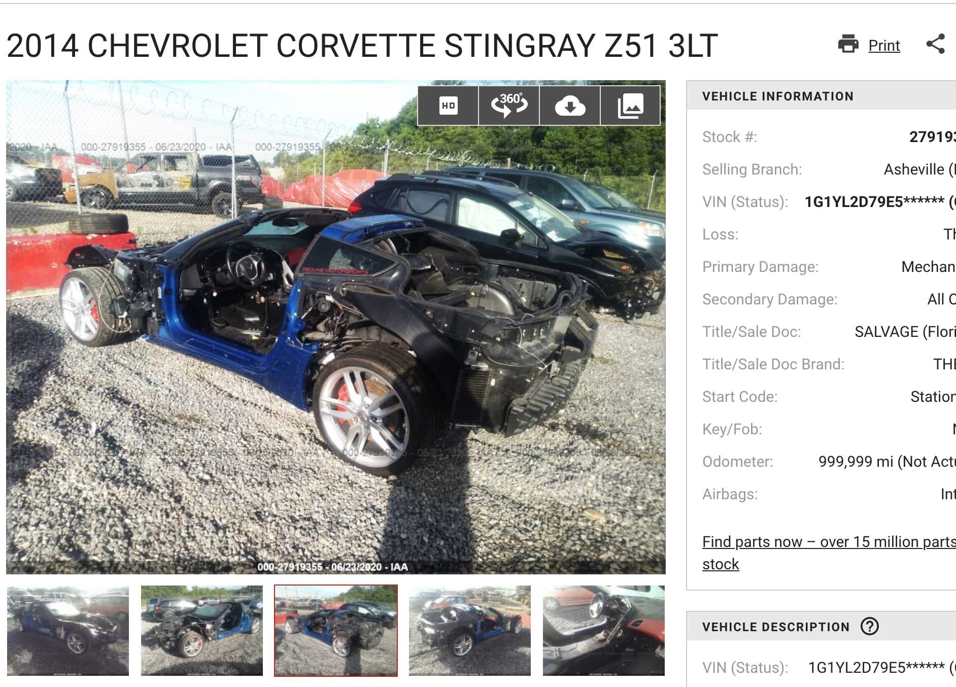 Chevrolet Corvette Stingray that has exposed engine and interior