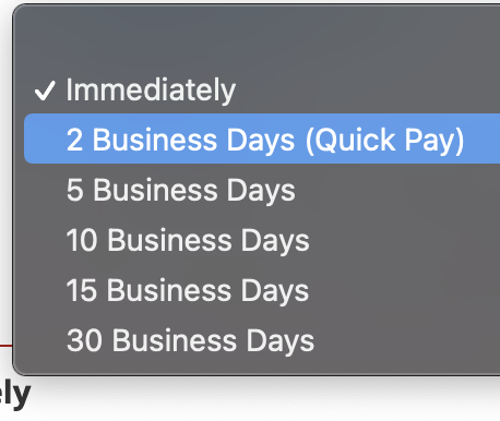 quick pay options