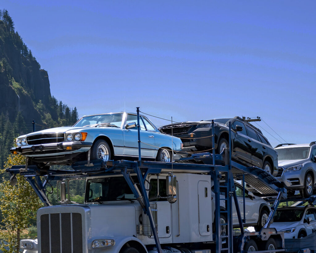 classic car on open carrier