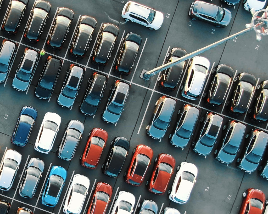 cars parked at terminal shipping